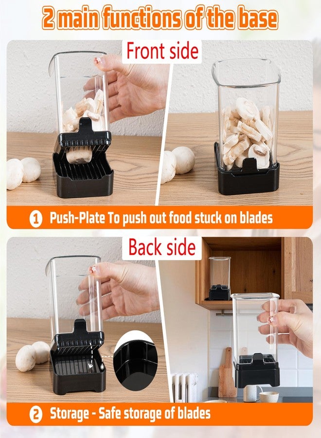 GENGCANG Fruit Slicer Cup for Strawberry, Banana, Hard-Boiled Egg - Detachable Cutter with Push Plate - Rapid & Safe Slicing Kitchen Gadget for Quick Meal Prep (Black) - Image 3